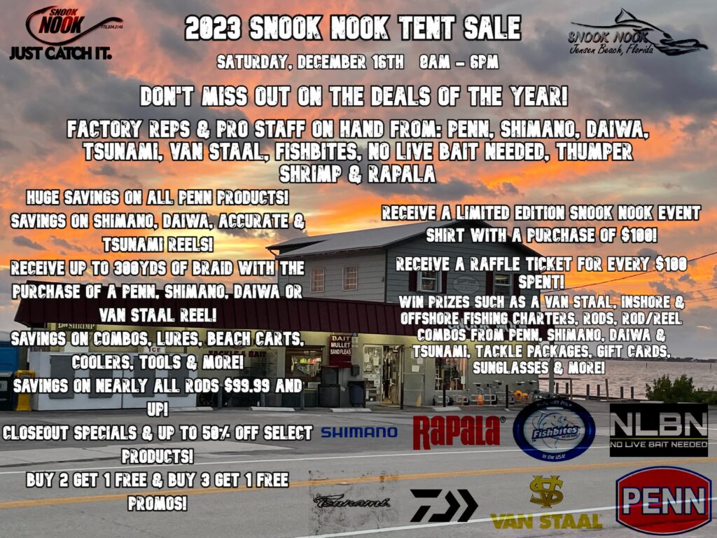 2023 Snook Nook Tent Sale - Fishing Rods - Snook Nook Bait