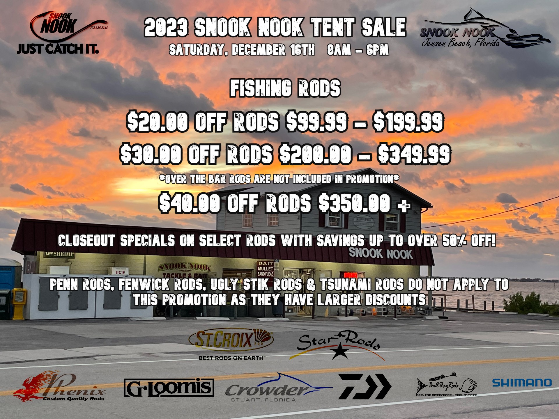 2023 Snook Nook Tent Sale – Fishing Rods