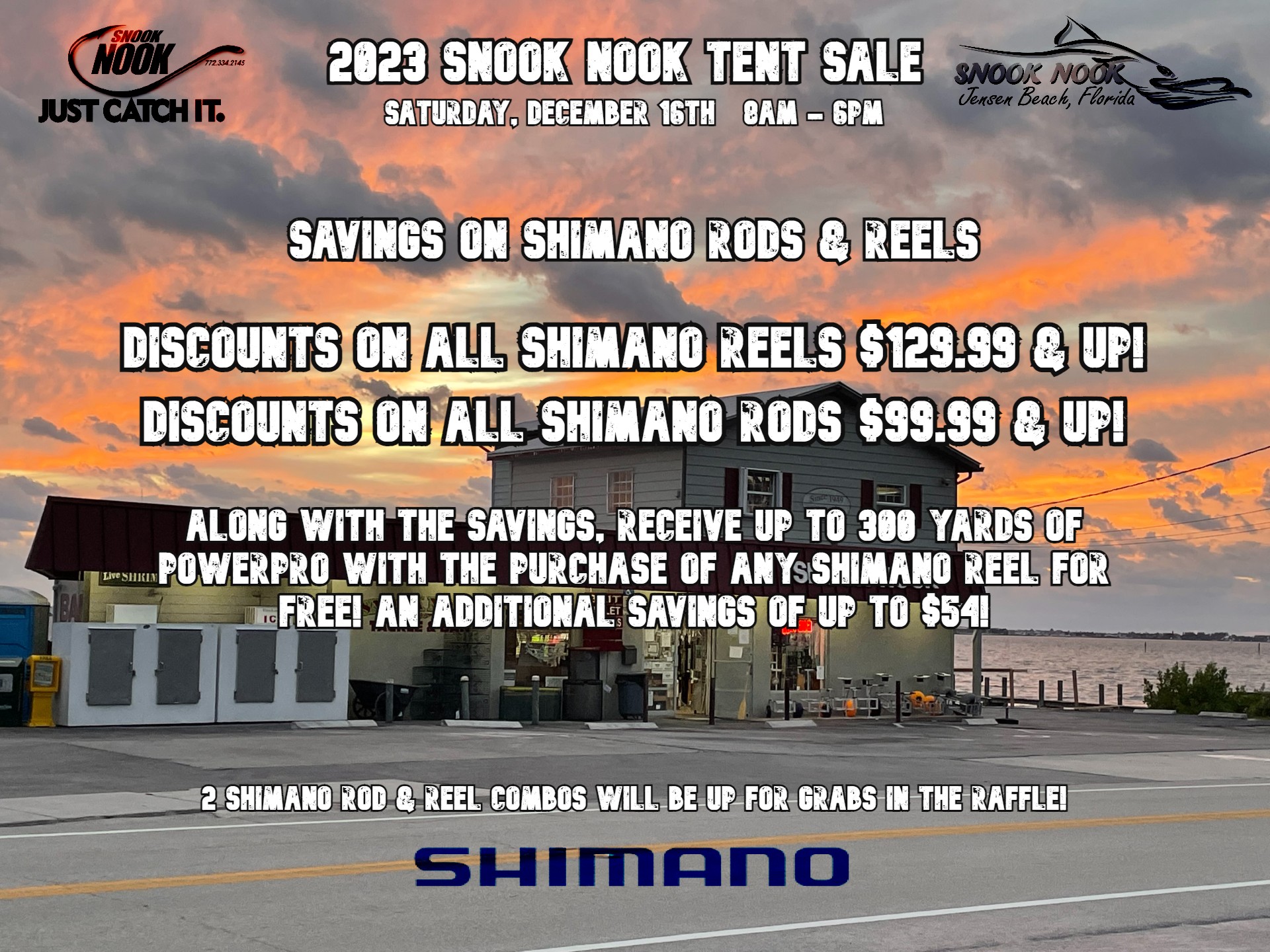2023 Snook Nook Tent Sale – Shimano Rods & Reels