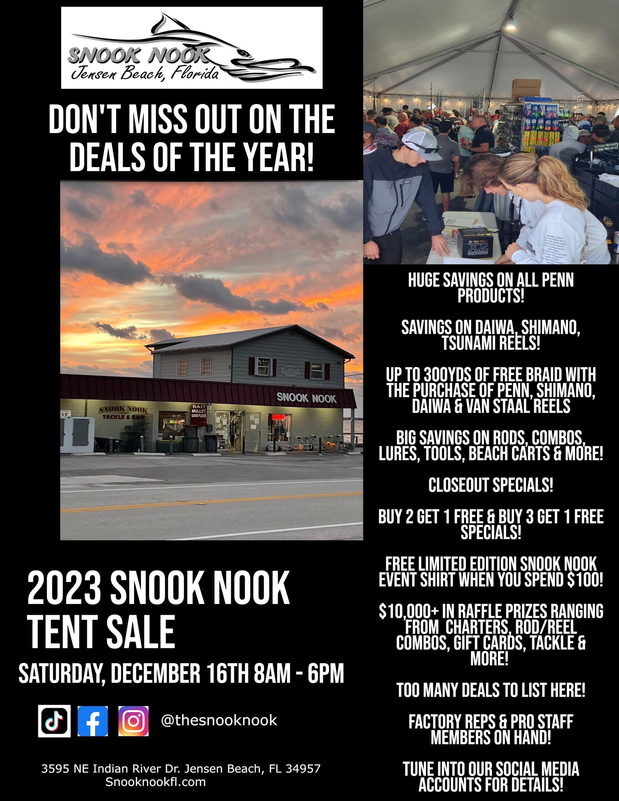 2023 Snook Nook Tent Sale